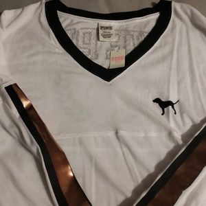 PINK White/Black/Rose Gold Long Sleeve